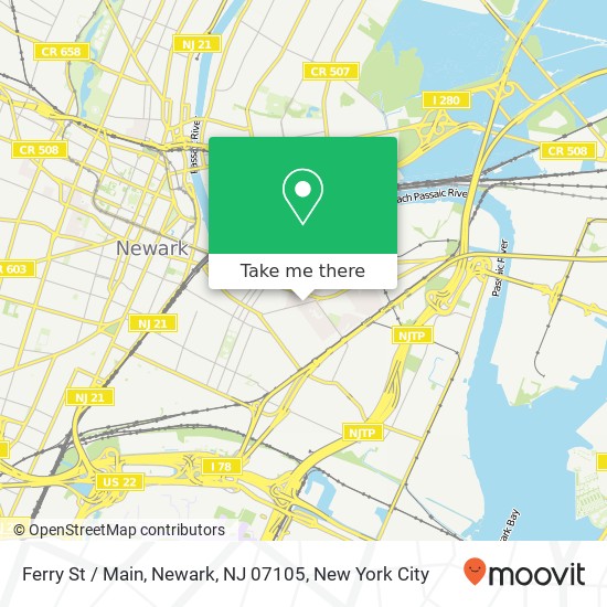 Mapa de Ferry St / Main, Newark, NJ 07105