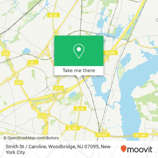 Mapa de Smith St / Caroline, Woodbridge, NJ 07095