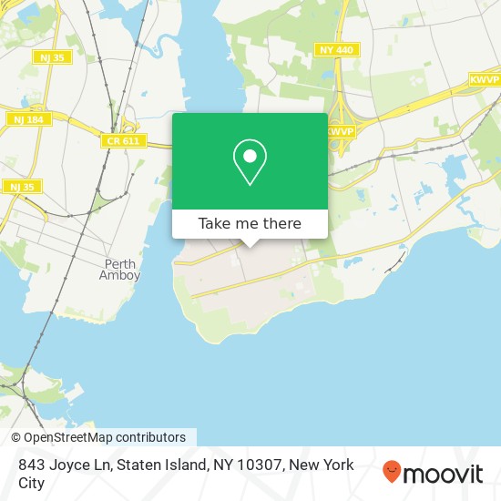 Mapa de 843 Joyce Ln, Staten Island, NY 10307