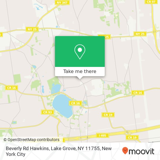 Mapa de Beverly Rd Hawkins, Lake Grove, NY 11755