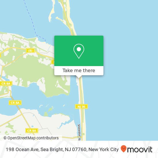 Mapa de 198 Ocean Ave, Sea Bright, NJ 07760