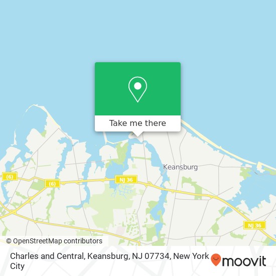 Mapa de Charles and Central, Keansburg, NJ 07734