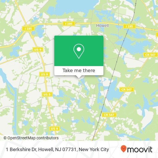 Mapa de 1 Berkshire Dr, Howell, NJ 07731