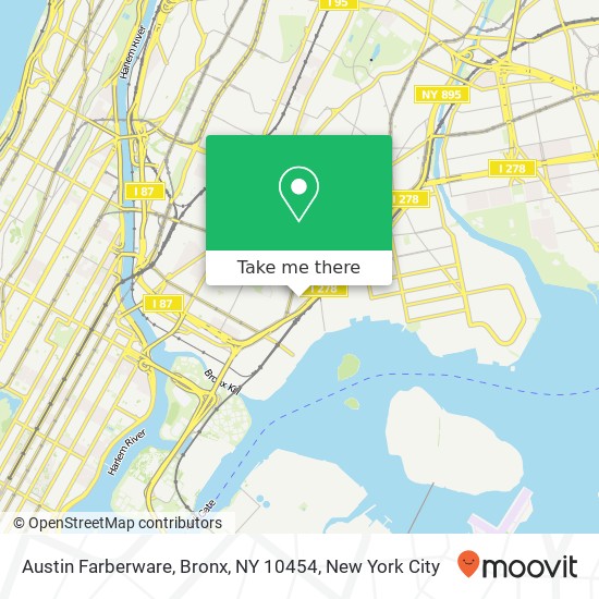 Mapa de Austin Farberware, Bronx, NY 10454