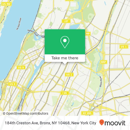 184th Creston Ave, Bronx, NY 10468 map