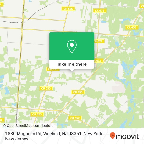 Mapa de 1880 Magnolia Rd, Vineland, NJ 08361