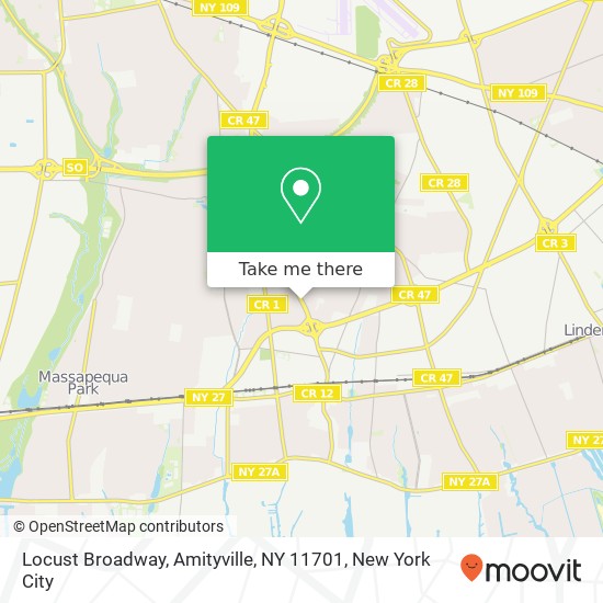 Mapa de Locust Broadway, Amityville, NY 11701