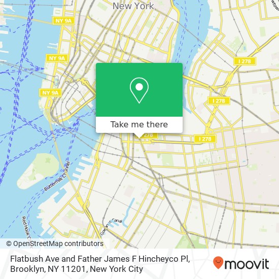 Mapa de Flatbush Ave and Father James F Hincheyco Pl, Brooklyn, NY 11201