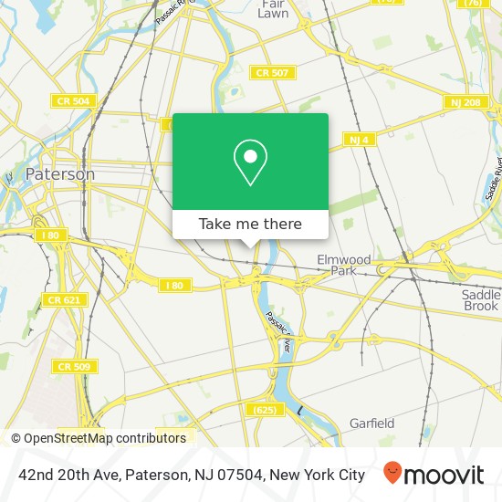 Mapa de 42nd 20th Ave, Paterson, NJ 07504