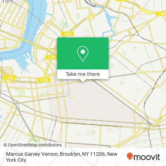 Mapa de Marcus Garvey Vernon, Brooklyn, NY 11206