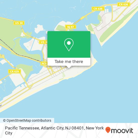 Mapa de Pacific Tennessee, Atlantic City, NJ 08401