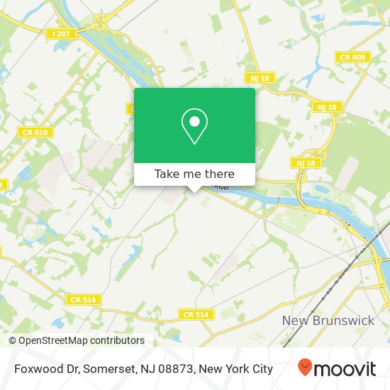 Mapa de Foxwood Dr, Somerset, NJ 08873