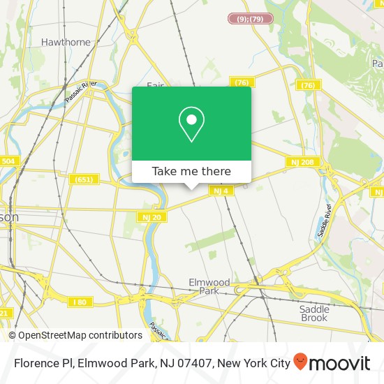Florence Pl, Elmwood Park, NJ 07407 map