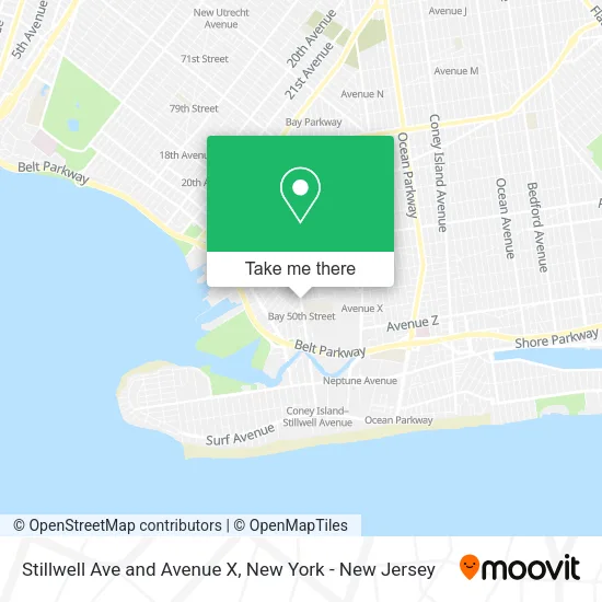 Stillwell Ave and Avenue X map