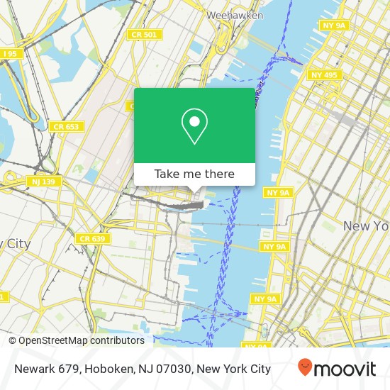 Mapa de Newark 679, Hoboken, NJ 07030