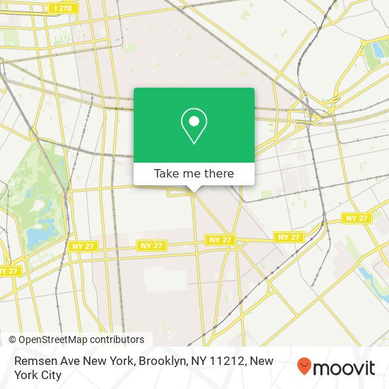 Mapa de Remsen Ave New York, Brooklyn, NY 11212
