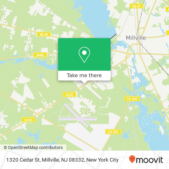 Mapa de 1320 Cedar St, Millville, NJ 08332