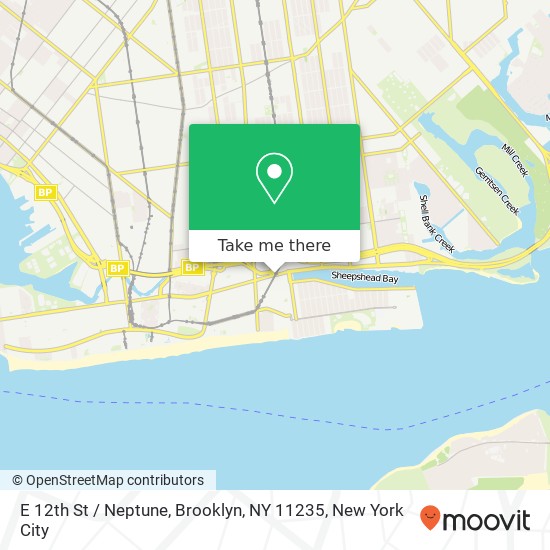 Mapa de E 12th St / Neptune, Brooklyn, NY 11235
