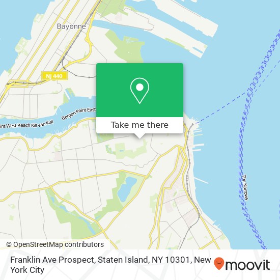 Mapa de Franklin Ave Prospect, Staten Island, NY 10301