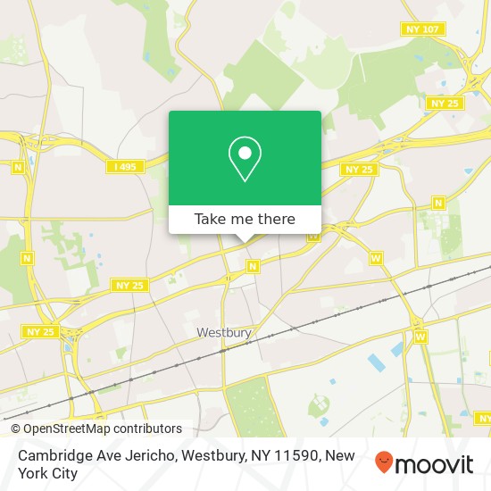 Mapa de Cambridge Ave Jericho, Westbury, NY 11590