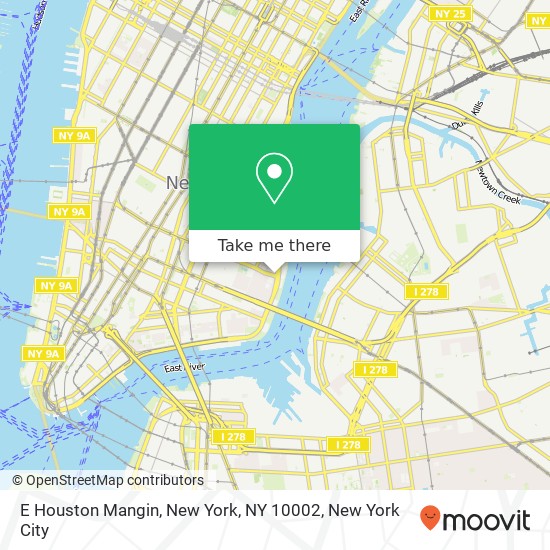 Mapa de E Houston Mangin, New York, NY 10002