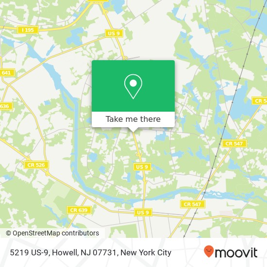 Mapa de 5219 US-9, Howell, NJ 07731