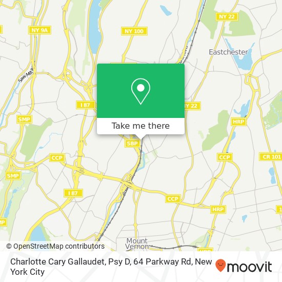 Charlotte Cary Gallaudet, Psy D, 64 Parkway Rd map