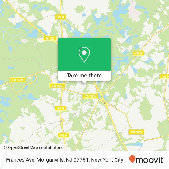 Mapa de Frances Ave, Morganville, NJ 07751