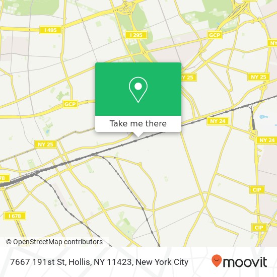 Mapa de 7667 191st St, Hollis, NY 11423