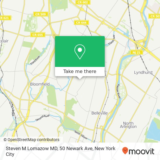 Steven M Lomazow MD, 50 Newark Ave map