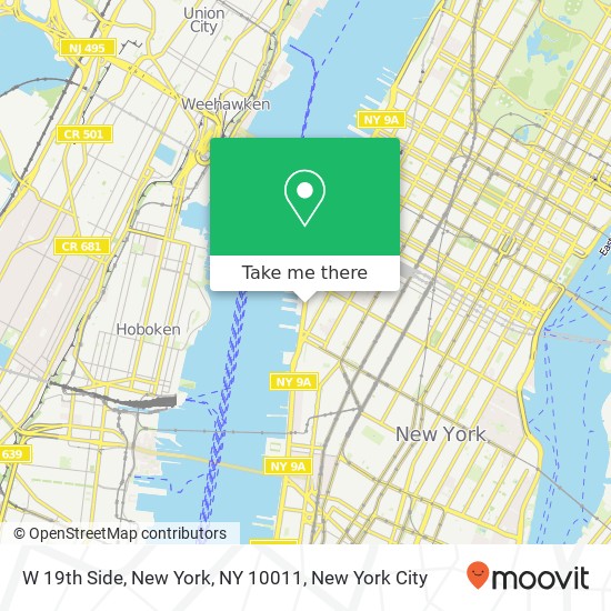 Mapa de W 19th Side, New York, NY 10011