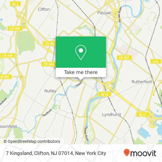Mapa de 7 Kingsland, Clifton, NJ 07014
