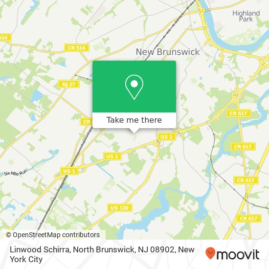 Mapa de Linwood Schirra, North Brunswick, NJ 08902