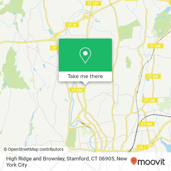 Mapa de High Ridge and Brownley, Stamford, CT 06905