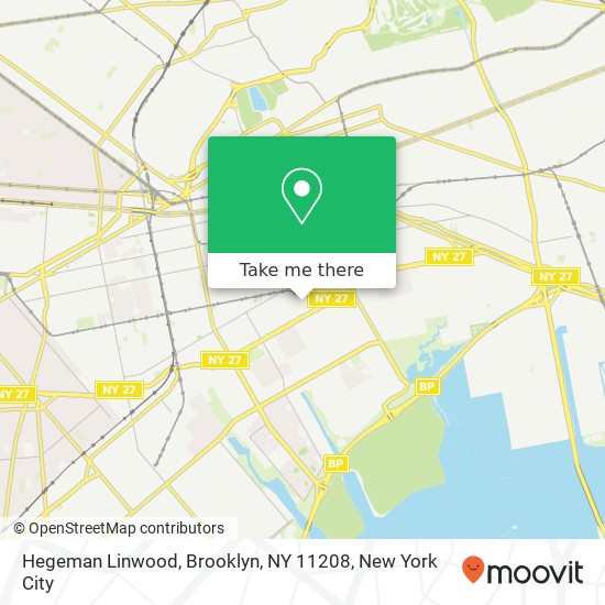 Mapa de Hegeman Linwood, Brooklyn, NY 11208