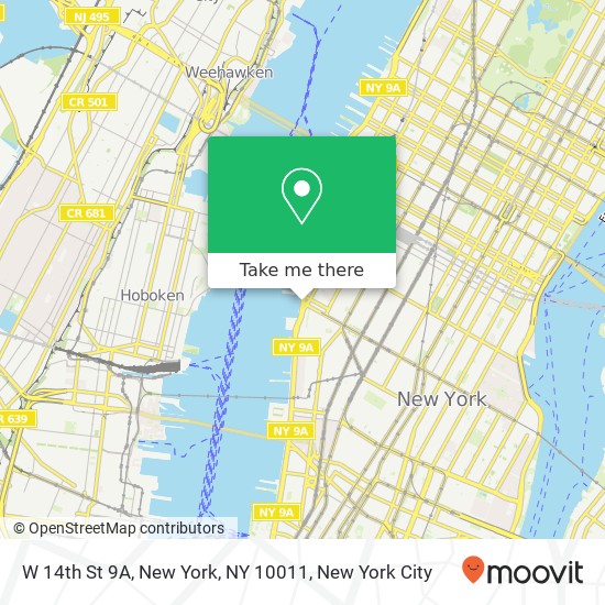 W 14th St 9A, New York, NY 10011 map