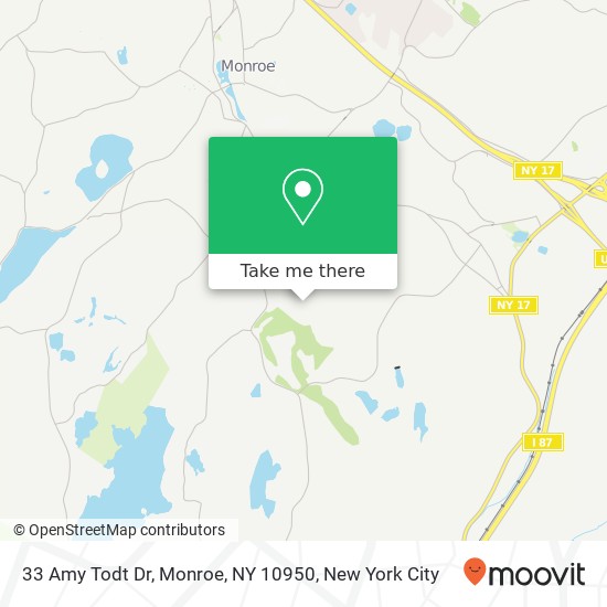 Mapa de 33 Amy Todt Dr, Monroe, NY 10950