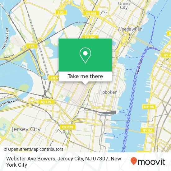 Webster Ave Bowers, Jersey City, NJ 07307 map