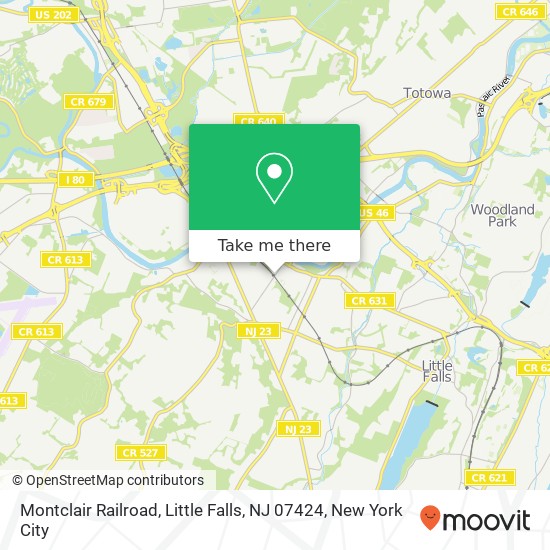 Mapa de Montclair Railroad, Little Falls, NJ 07424