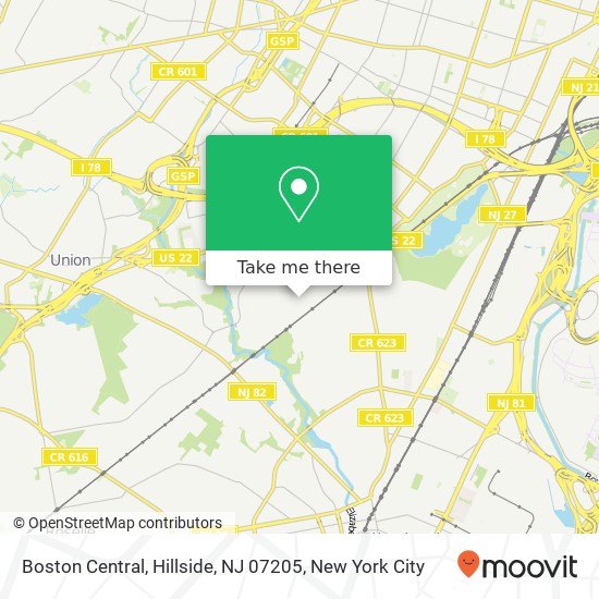 Boston Central, Hillside, NJ 07205 map