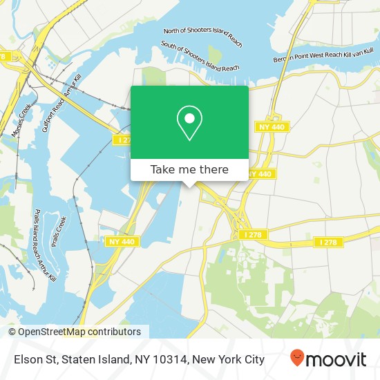 Mapa de Elson St, Staten Island, NY 10314