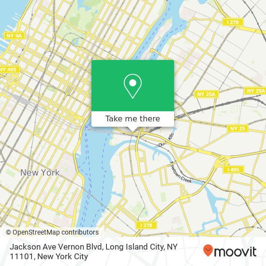Mapa de Jackson Ave Vernon Blvd, Long Island City, NY 11101