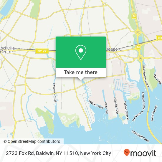 Mapa de 2723 Fox Rd, Baldwin, NY 11510