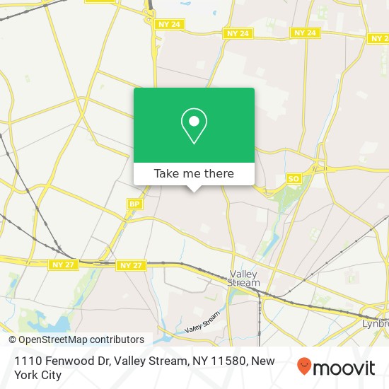 1110 Fenwood Dr, Valley Stream, NY 11580 map