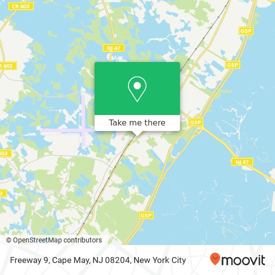 Mapa de Freeway 9, Cape May, NJ 08204