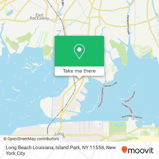 Mapa de Long Beach Louisiana, Island Park, NY 11558