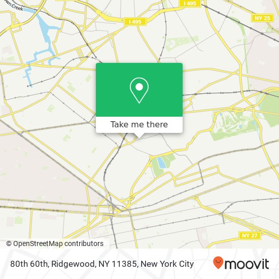 Mapa de 80th 60th, Ridgewood, NY 11385