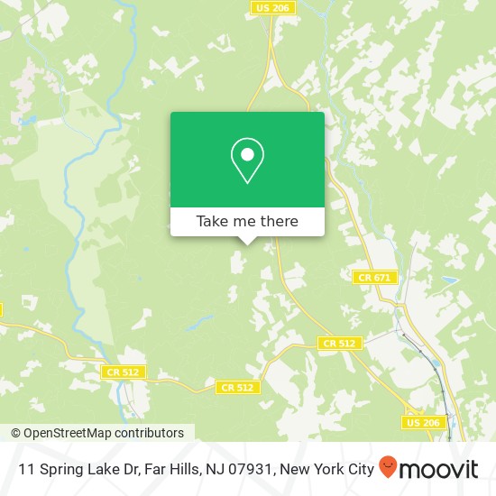 Mapa de 11 Spring Lake Dr, Far Hills, NJ 07931
