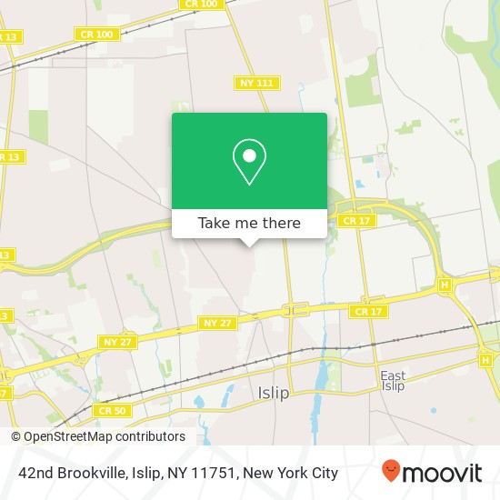 Mapa de 42nd Brookville, Islip, NY 11751