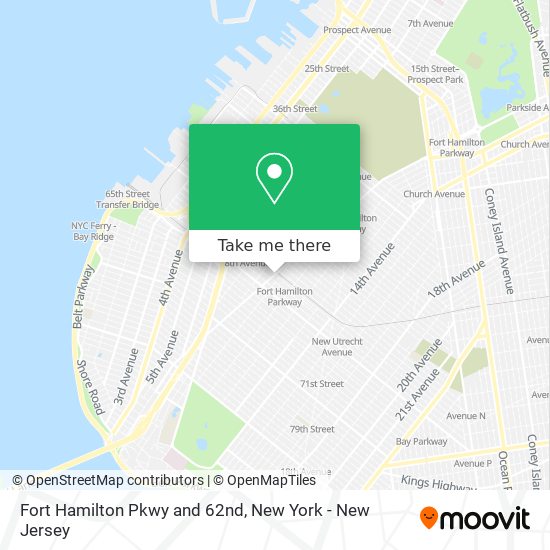 Fort Hamilton Pkwy and 62nd map